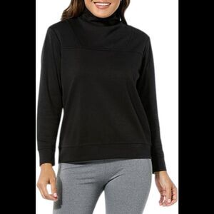 Curations x Nicole Hickl Angled Yoke Mock-Neck Top Black - Regular